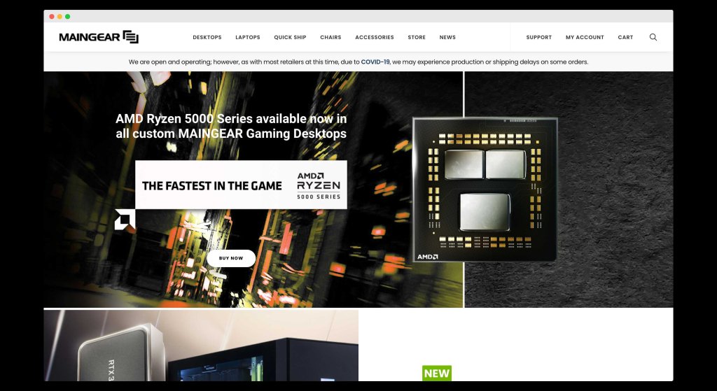 MainGear, A website for pre-builts and PC customizations